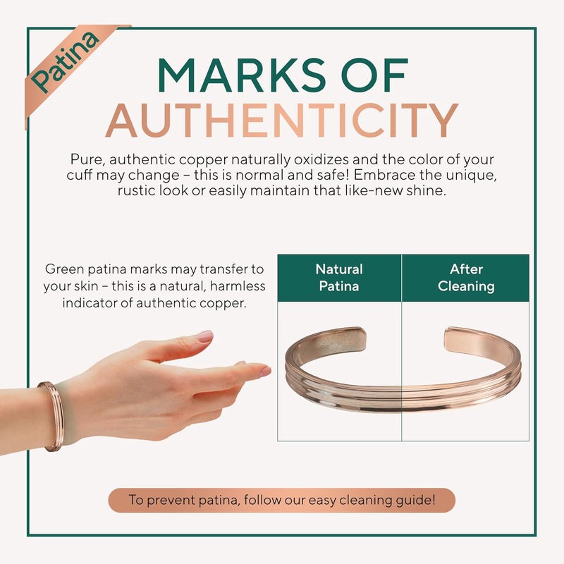 TheraCopper Copper Bracelet for Men & Women — 100% Pure Copper Bracelets — Raw, Solid & Uncoated Authentic Handmade Tibetan Bracelet Cuff Bangles - Image 5